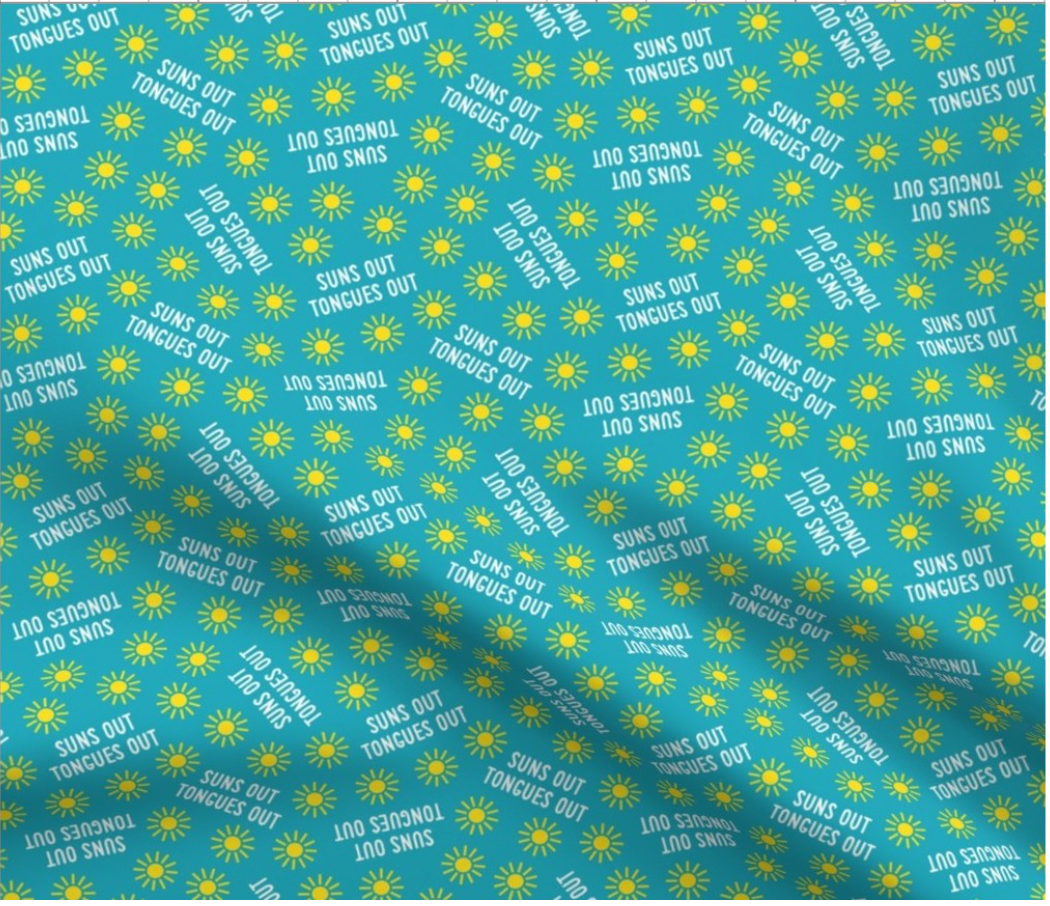 suns out, tongues out! • blue