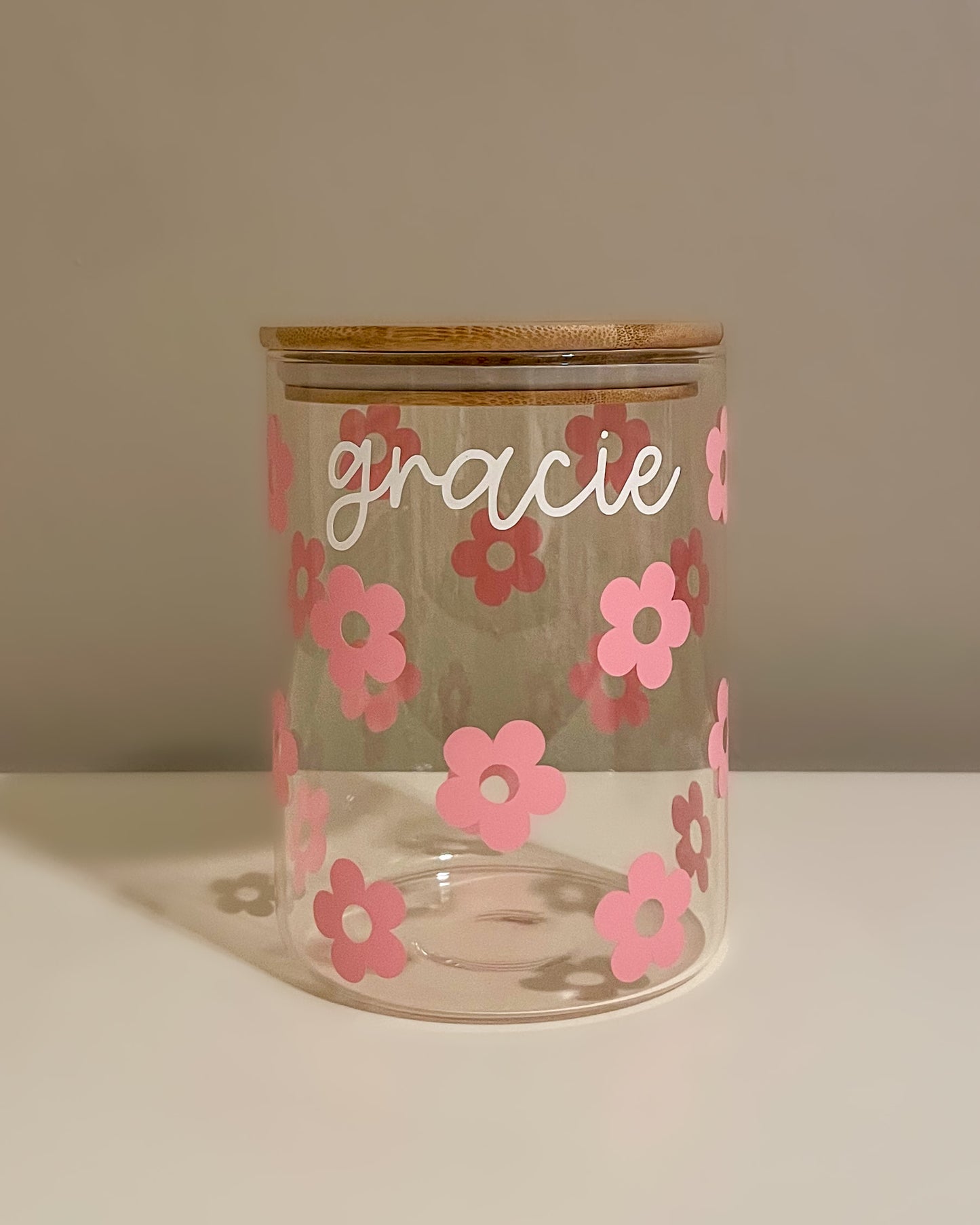 personalized treat jar • floral